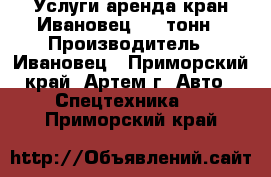 Услуги аренда кран Ивановец  12 тонн › Производитель ­ Ивановец - Приморский край, Артем г. Авто » Спецтехника   . Приморский край